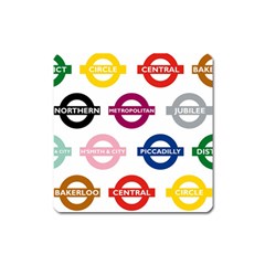 Underground Signs Tube Signs Square Magnet by Amaryn4rt