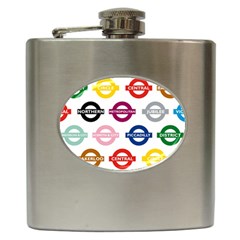 Underground Signs Tube Signs Hip Flask (6 Oz) by Amaryn4rt