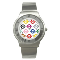 Underground Signs Tube Signs Stainless Steel Watch by Amaryn4rt