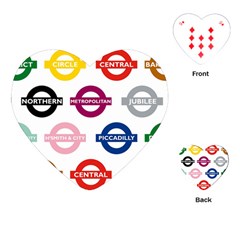 Underground Signs Tube Signs Playing Cards (heart)  by Amaryn4rt