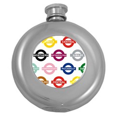 Underground Signs Tube Signs Round Hip Flask (5 Oz)