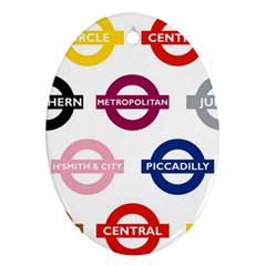 Underground Signs Tube Signs Oval Ornament (two Sides) by Amaryn4rt