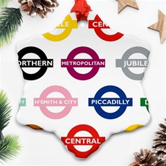 Underground Signs Tube Signs Ornament (snowflake) by Amaryn4rt