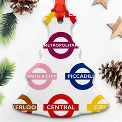 Underground Signs Tube Signs Christmas Tree Ornament (two Sides) by Amaryn4rt