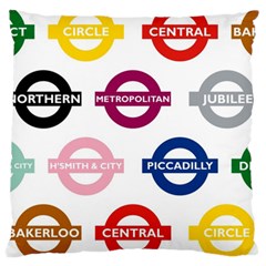 Underground Signs Tube Signs Large Cushion Case (two Sides) by Amaryn4rt