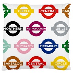 Underground Signs Tube Signs Large Flano Cushion Case (two Sides) by Amaryn4rt