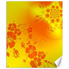 Flowers Floral Design Flora Yellow Canvas 8  X 10  by Amaryn4rt