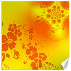 Flowers Floral Design Flora Yellow Canvas 16  X 16   by Amaryn4rt