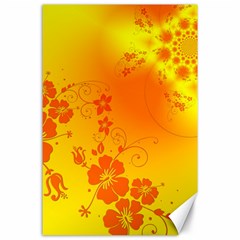 Flowers Floral Design Flora Yellow Canvas 24  X 36  by Amaryn4rt