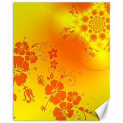 Flowers Floral Design Flora Yellow Canvas 11  X 14   by Amaryn4rt