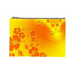 Flowers Floral Design Flora Yellow Cosmetic Bag (large)  by Amaryn4rt