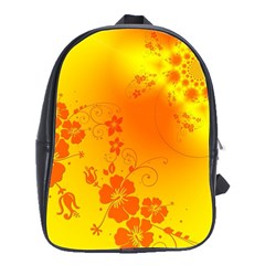 Flowers Floral Design Flora Yellow School Bags(large)  by Amaryn4rt