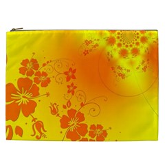 Flowers Floral Design Flora Yellow Cosmetic Bag (xxl)  by Amaryn4rt