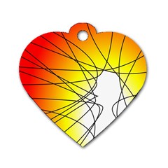 Spirituality Man Origin Lines Dog Tag Heart (two Sides) by Amaryn4rt