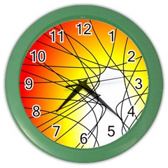 Spirituality Man Origin Lines Color Wall Clocks by Amaryn4rt