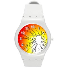 Spirituality Man Origin Lines Round Plastic Sport Watch (m)