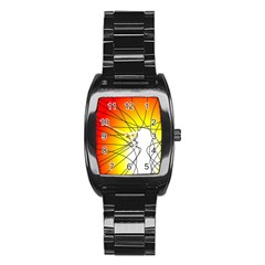 Spirituality Man Origin Lines Stainless Steel Barrel Watch by Amaryn4rt