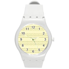 Background Pattern Lines Round Plastic Sport Watch (m)