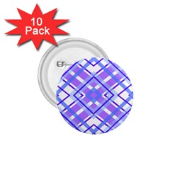 Geometric Plaid Pale Purple Blue 1 75  Buttons (10 Pack) by Amaryn4rt