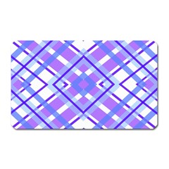 Geometric Plaid Pale Purple Blue Magnet (rectangular) by Amaryn4rt