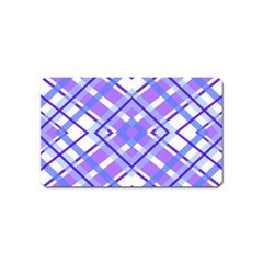 Geometric Plaid Pale Purple Blue Magnet (name Card) by Amaryn4rt