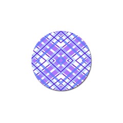 Geometric Plaid Pale Purple Blue Golf Ball Marker