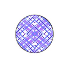 Geometric Plaid Pale Purple Blue Hat Clip Ball Marker by Amaryn4rt