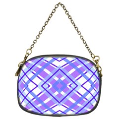 Geometric Plaid Pale Purple Blue Chain Purses (one Side)  by Amaryn4rt