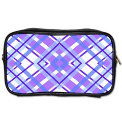 Geometric Plaid Pale Purple Blue Toiletries Bags 2-side by Amaryn4rt