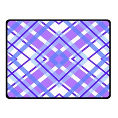 Geometric Plaid Pale Purple Blue Fleece Blanket (small) by Amaryn4rt