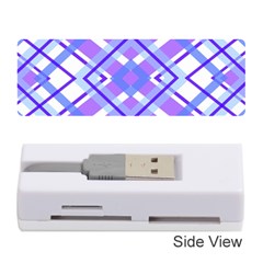 Geometric Plaid Pale Purple Blue Memory Card Reader (stick)  by Amaryn4rt