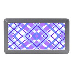 Geometric Plaid Pale Purple Blue Memory Card Reader (mini) by Amaryn4rt