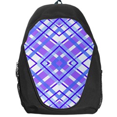 Geometric Plaid Pale Purple Blue Backpack Bag by Amaryn4rt