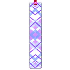 Geometric Plaid Pale Purple Blue Large Book Marks by Amaryn4rt