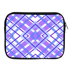 Geometric Plaid Pale Purple Blue Apple Ipad 2/3/4 Zipper Cases