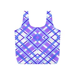 Geometric Plaid Pale Purple Blue Full Print Recycle Bags (s)  by Amaryn4rt