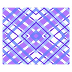 Geometric Plaid Pale Purple Blue Double Sided Flano Blanket (small) 