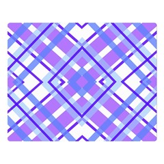 Geometric Plaid Pale Purple Blue Double Sided Flano Blanket (large) 