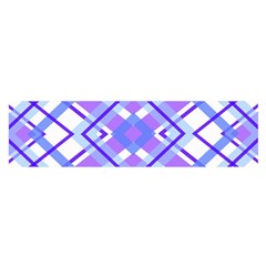 Geometric Plaid Pale Purple Blue Satin Scarf (oblong)