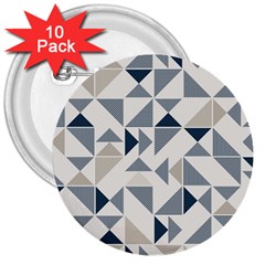 Geometric Triangle Modern Mosaic 3  Buttons (10 Pack) 