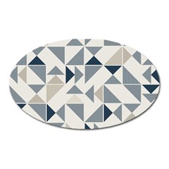 Geometric Triangle Modern Mosaic Oval Magnet by Amaryn4rt