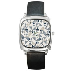 Geometric Triangle Modern Mosaic Square Metal Watch by Amaryn4rt