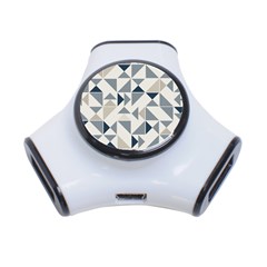 Geometric Triangle Modern Mosaic 3-port Usb Hub