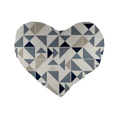 Geometric Triangle Modern Mosaic Standard 16  Premium Heart Shape Cushions by Amaryn4rt