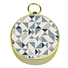 Geometric Triangle Modern Mosaic Gold Compasses by Amaryn4rt