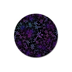 Retro Flower Pattern Design Batik Magnet 3  (round) by Amaryn4rt