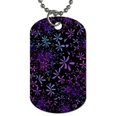 Retro Flower Pattern Design Batik Dog Tag (one Side) by Amaryn4rt