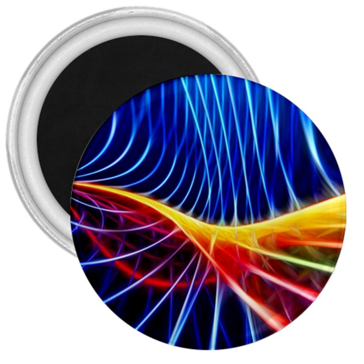 Color Colorful Wave Abstract 3  Magnets