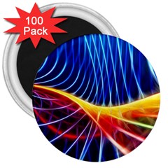 Color Colorful Wave Abstract 3  Magnets (100 Pack) by Amaryn4rt