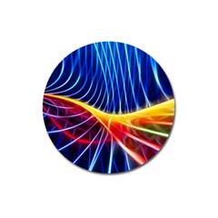 Color Colorful Wave Abstract Magnet 3  (round) by Amaryn4rt